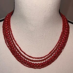 Wendy Mink vintage coral multi strand necklace!